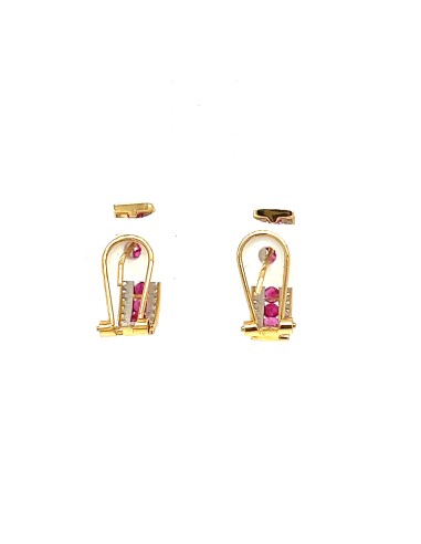 PENDIENTES RUBI CIERRE CAT ORO DE 18K