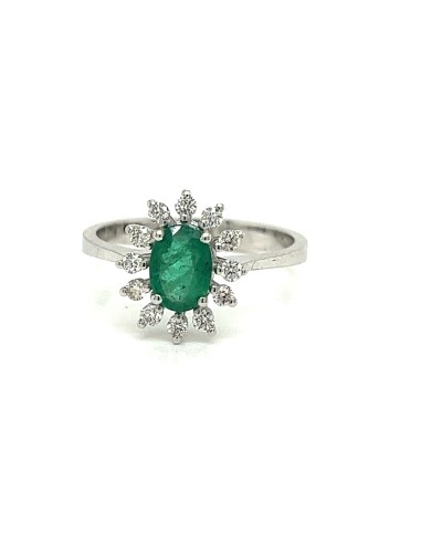 ct-0,62 ANILLO ESMERALDA VERDE ORO B DE 18K