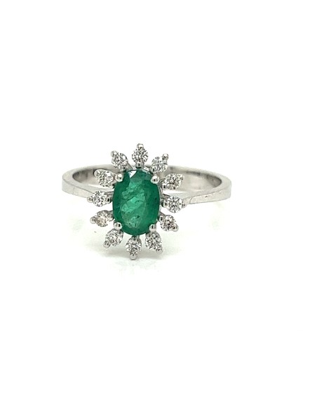 ct-0,62 ANILLO ESMERALDA VERDE ORO B DE 18K
