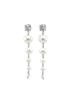 PENDIENTES PERLA LARGOS ZN PLATA DE 1ª LEY