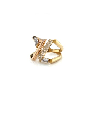 ANILLO LOU TRICOLOR ORO DE 18K