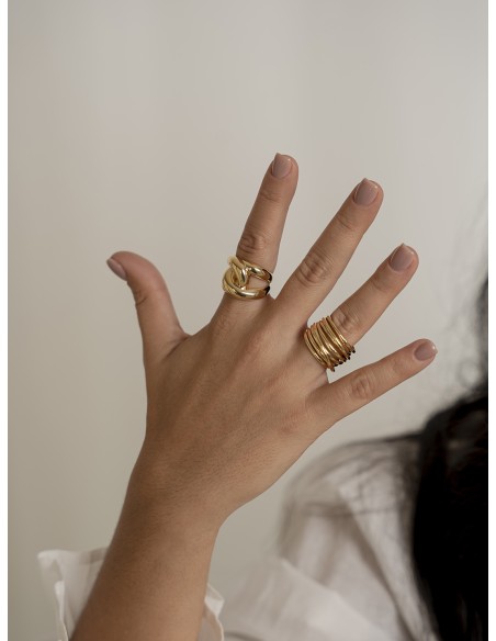 ANILLO TIRAS ORO DE 18K