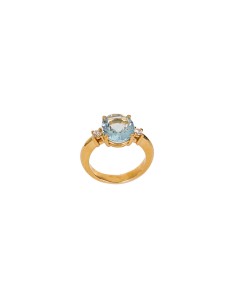 0,20ct- Anillo de aguamarina 18k
