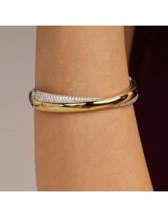 Pulsera Esencia de Luz con perlas y detalle bicolor 2