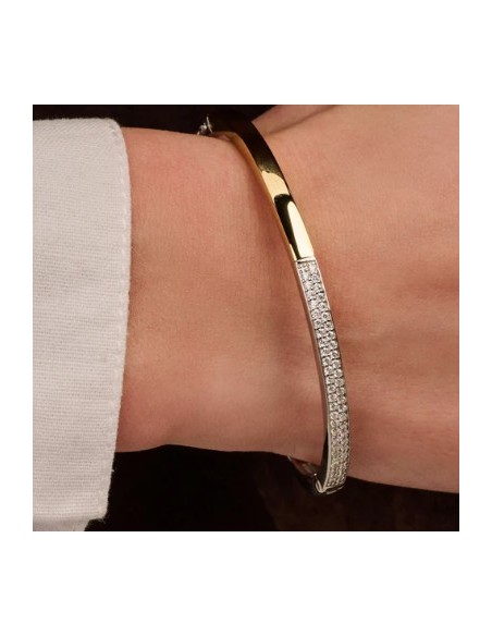 Pulsera Esencia de Luz con perlas y detalle bicolor