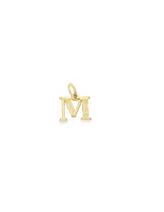COLGANTE INICIAL LETRA "M" CON DIAMANTE ORO DE 18K