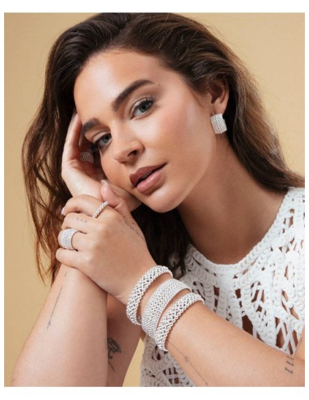 Anillo fino de plata esferas