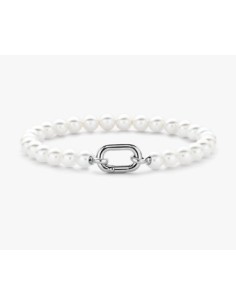 Pulsera de perlas blancas con cierre de plata 2