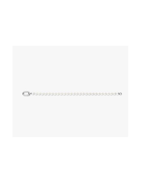 Pulsera de perlas blancas con cierre de plata
