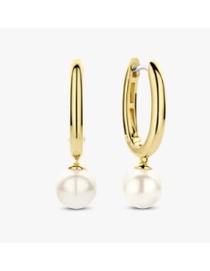 Pendientes aro circonitas plata bicolor largos