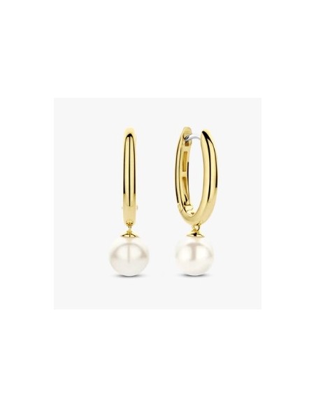 Pendientes aro circonitas plata bicolor largos