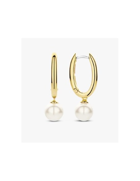 Pendientes aro circonitas plata bicolor largos