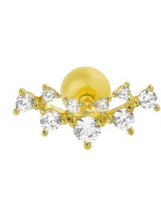 Piercing barra circonitas oro de 14K