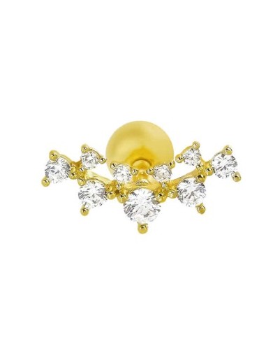 Piercing barra circonitas oro de 14K