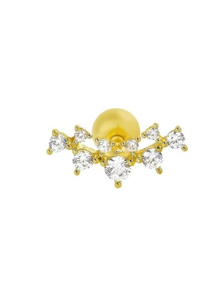 Piercing barra circonitas oro de 14K