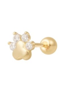 Piercing huella circonitas oro de 14K