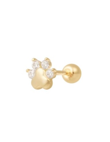 Piercing huella circonitas oro de 14K