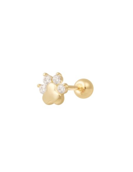 Piercing huella circonitas oro de 14K