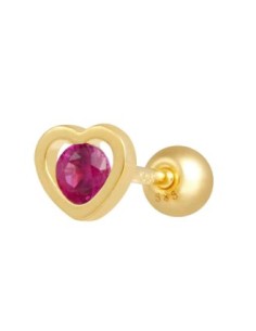 Piercing corazón circonita color oro rosa de 14K