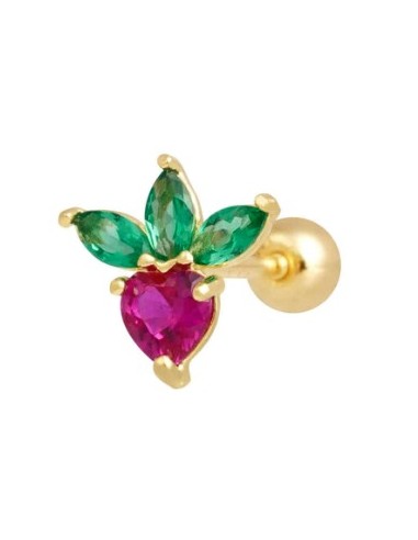 Piercing circonitas color oro de 14K