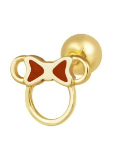 Piercing minnie lazo rojo oro de 14K