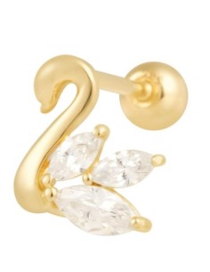 Piercing cisne circonitas oro de 14K