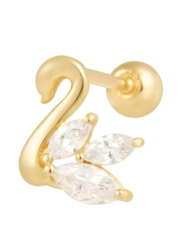 Piercing cisne circonitas oro de 14K