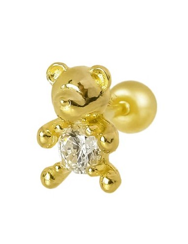 Piercing osito circonitas oro de 14K