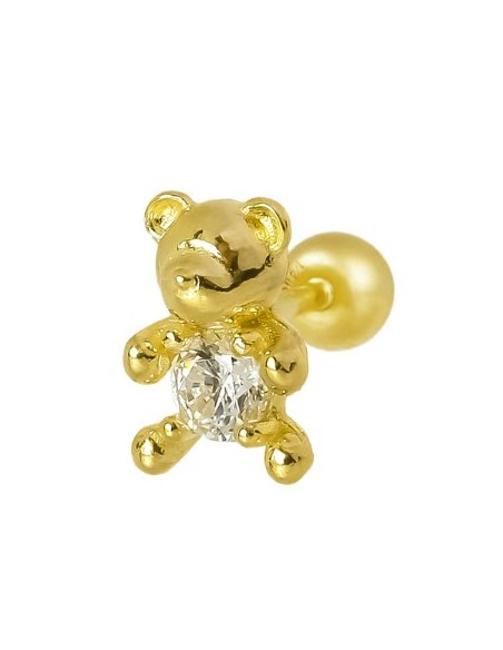 Piercing osito circonitas oro de 14K