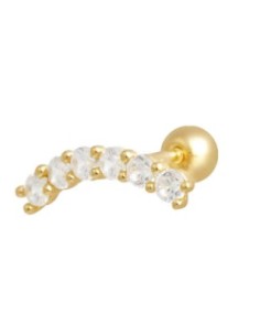 Piercing barra circonitas oro de 14K