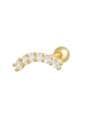 Piercing barra circonitas oro de 14K