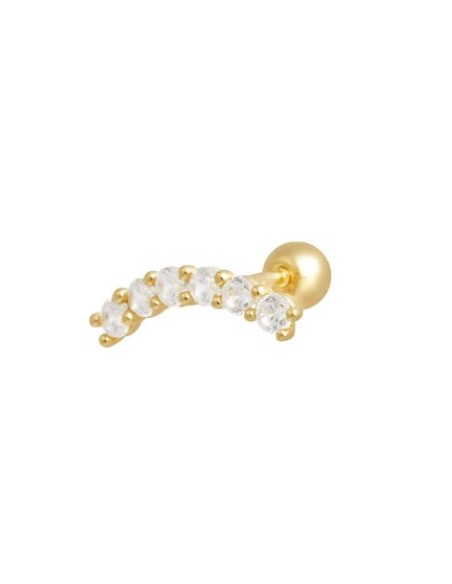 Piercing barra circonitas oro de 14K