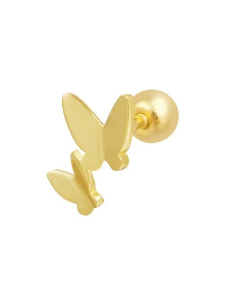 Piercing dos mariposas oro de 14K