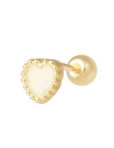 Piercing corazón ópalo sintético oro de 14K