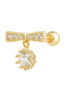 Piercing lazo circonitas oro de 14K