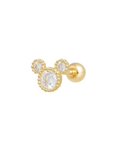 Piercing minnie circonitas oro de 14K