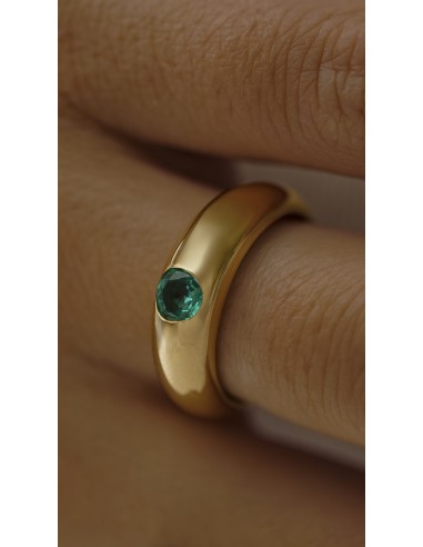 Anillo esmeralda oro amarillo de 18k
