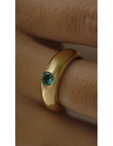 Anillo esmeralda oro amarillo de 18k