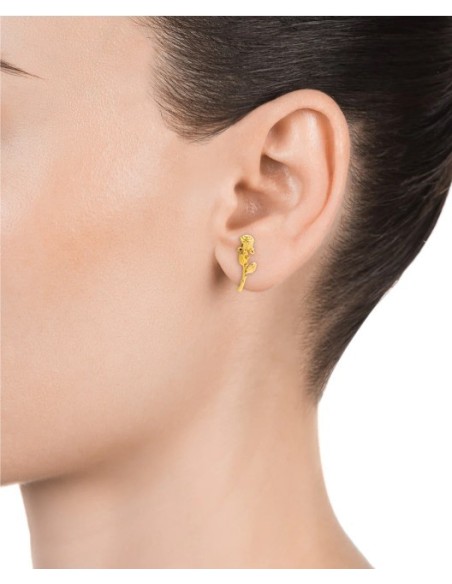 PENDIENTES ROSA PLATA CHAPADA DE 1ª LEY