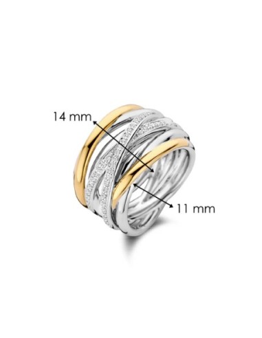 Anillo Entrelazado en Plata, Oro y Circonitas | Movimiento y Brillo

