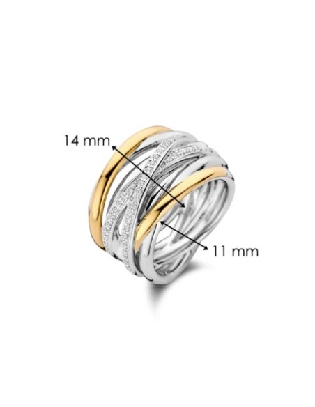 Anillo Entrelazado en Plata, Oro y Circonitas | Movimiento y Brillo

