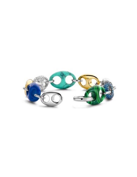 Pulsera de Eslabones con Piedras Naturales y Circonitas | Color, Brillo y Estilo en una Sola Joya
