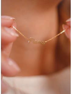 ct-0,014 Gargantilla mama diamante oro de 18k 2