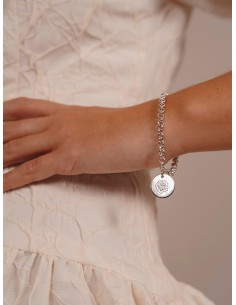 PULSERA PLACA ROSA T'ESTIMO PLATA
