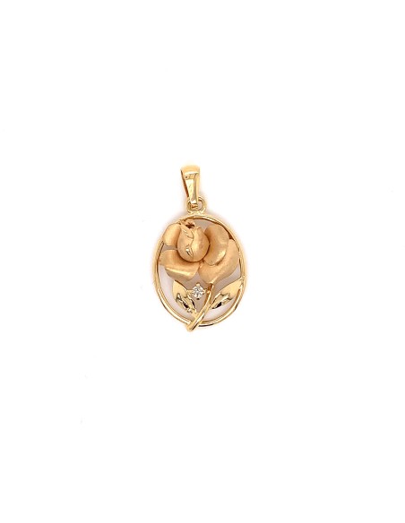 BR-COLGANTE ROSA MATE ORO DE 18K