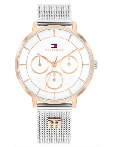 Reloj Tommy Hilfiger mujer bicolor con correa metálica y esfera cuadrada