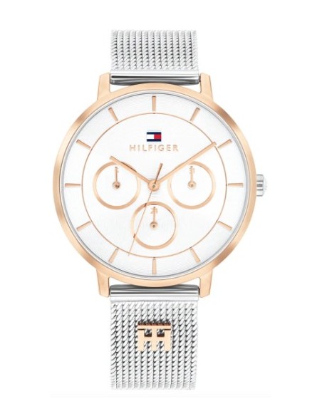 Reloj Tommy Hilfiger mujer bicolor con correa metálica y esfera cuadrada