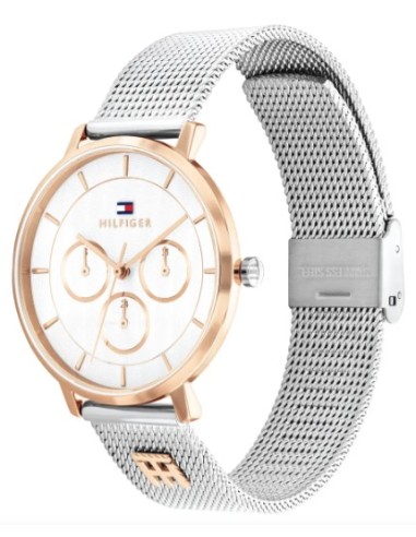 Reloj Tommy Hilfiger mujer bicolor con correa metálica y esfera cuadrada