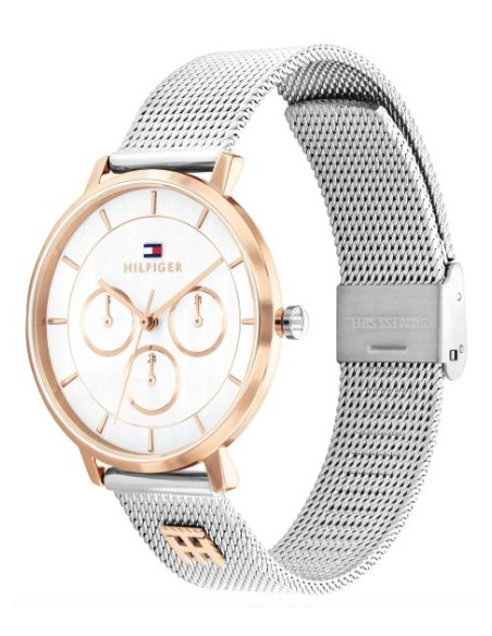 Reloj Tommy Hilfiger mujer bicolor con correa metálica y esfera cuadrada