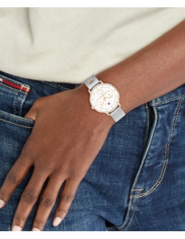 Reloj Tommy Hilfiger mujer bicolor con correa metálica y esfera cuadrada